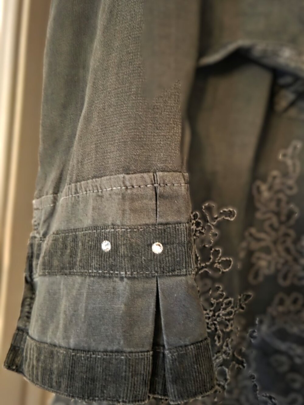 ELISA CAVALETTI GREY BUTTON DOWN BLOUSE/JACKET, XL, MADE IN ITALY - Picture 5 of 13